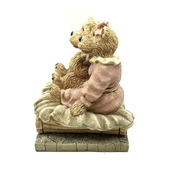 Vintage Bear Couple On Wagon With Banjo 4x4x3” - Picture 3 of 6